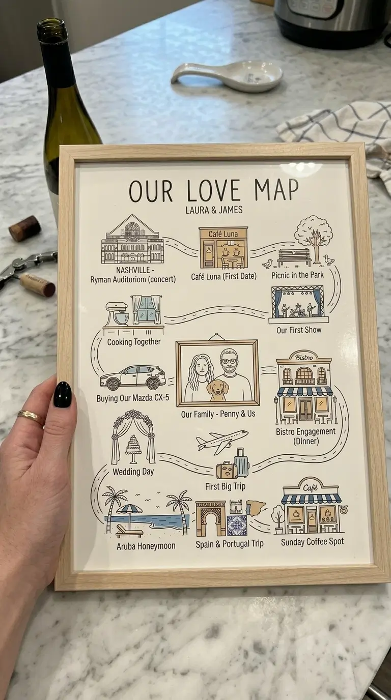 Custom love map as anniversary gift