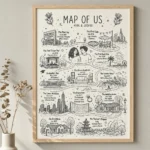 Map of us personalized anniversary gift idea