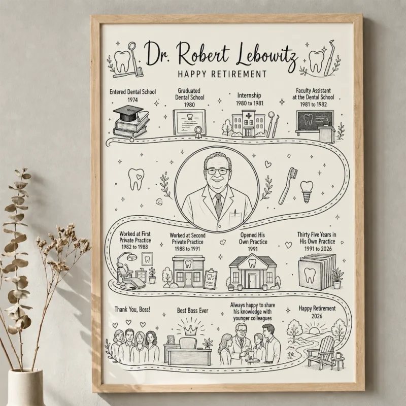 retirement-map-custom-retirement-gift-line-art-print-1 Personalized retirement gift custom career journey map with minimalist line art portrait and professional milestones keepsake print