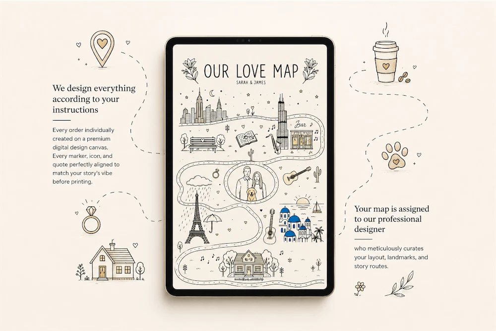 Professional designer custom crafts your map